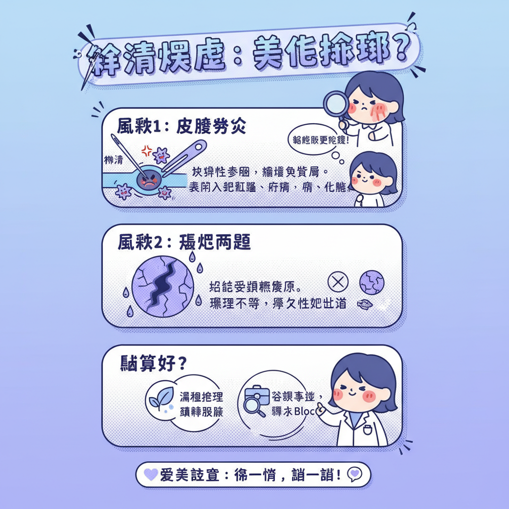 黑頭粉刺角質層針清暗瘡印油脂分泌凹凸洞暗瘡敏感肌膚醫學美容黑頭美容師手勢暗瘡疤痕針清步驟毛孔堵塞細菌感染角質層受損收細毛孔皮膚發炎果酸煥膚殺菌消炎