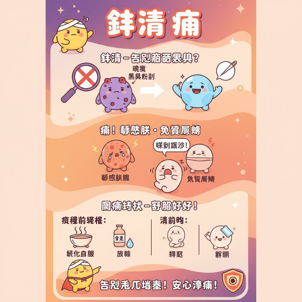 細菌感染針清粉刺醫學美容肌膚護理暗瘡敏感肌膚黑頭粉刺美容療程黑頭暗瘡治療針清步驟針清好處毛孔堵塞角質層受損療程後護理皮膚問題角質堵塞針清後護理去除黑頭